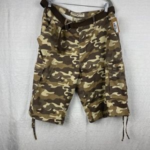 Oakwood Mountain Men's Size 36W Desert Camo Cotton Blend Shorts w/ Belt #371